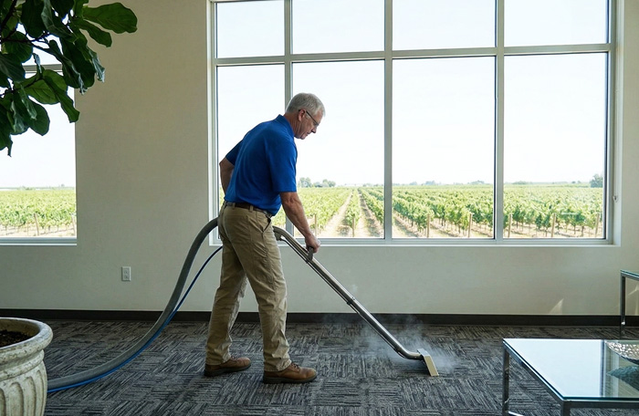 Carpet steam cleaning process for commercial properties in Wollongong