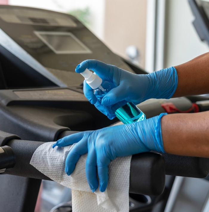 Gym equipment sanitising and disinfection in Wollongong fitness centre