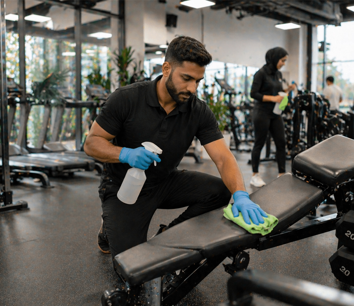 Venky's Property Services gym cleaning team Wollongong