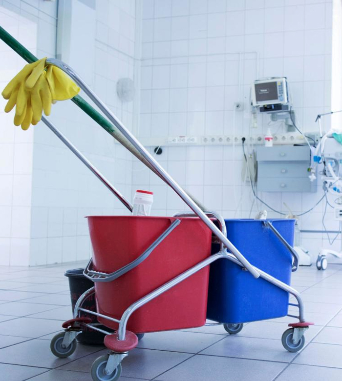 Hospital-grade disinfection of medical equipment surfaces